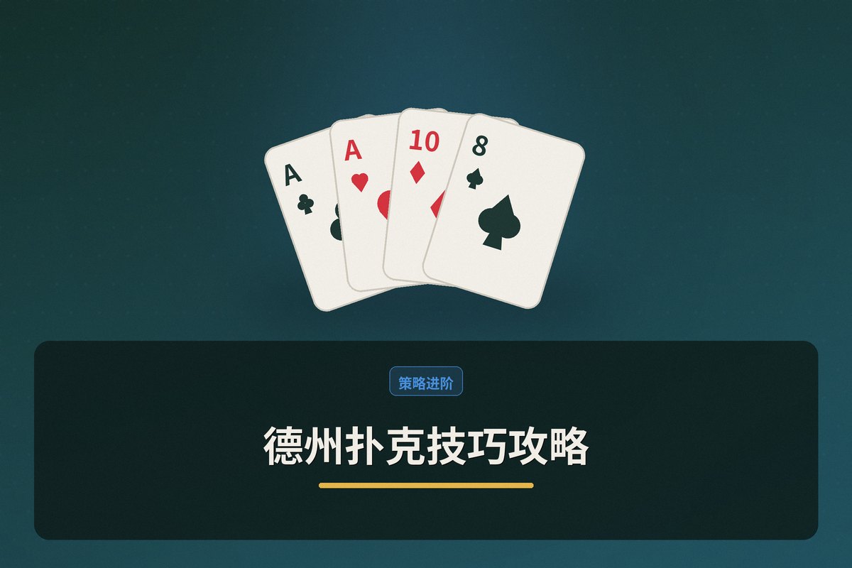 德州扑克技巧攻略教学示意图:起手攻略、下注攻略、读牌攻略、心态攻略